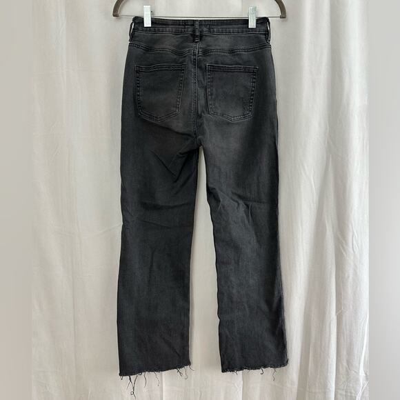 Pacsun Black High Rise Crop Kick Frayed Jeans Womens Size 24 - Picture 5 of 6